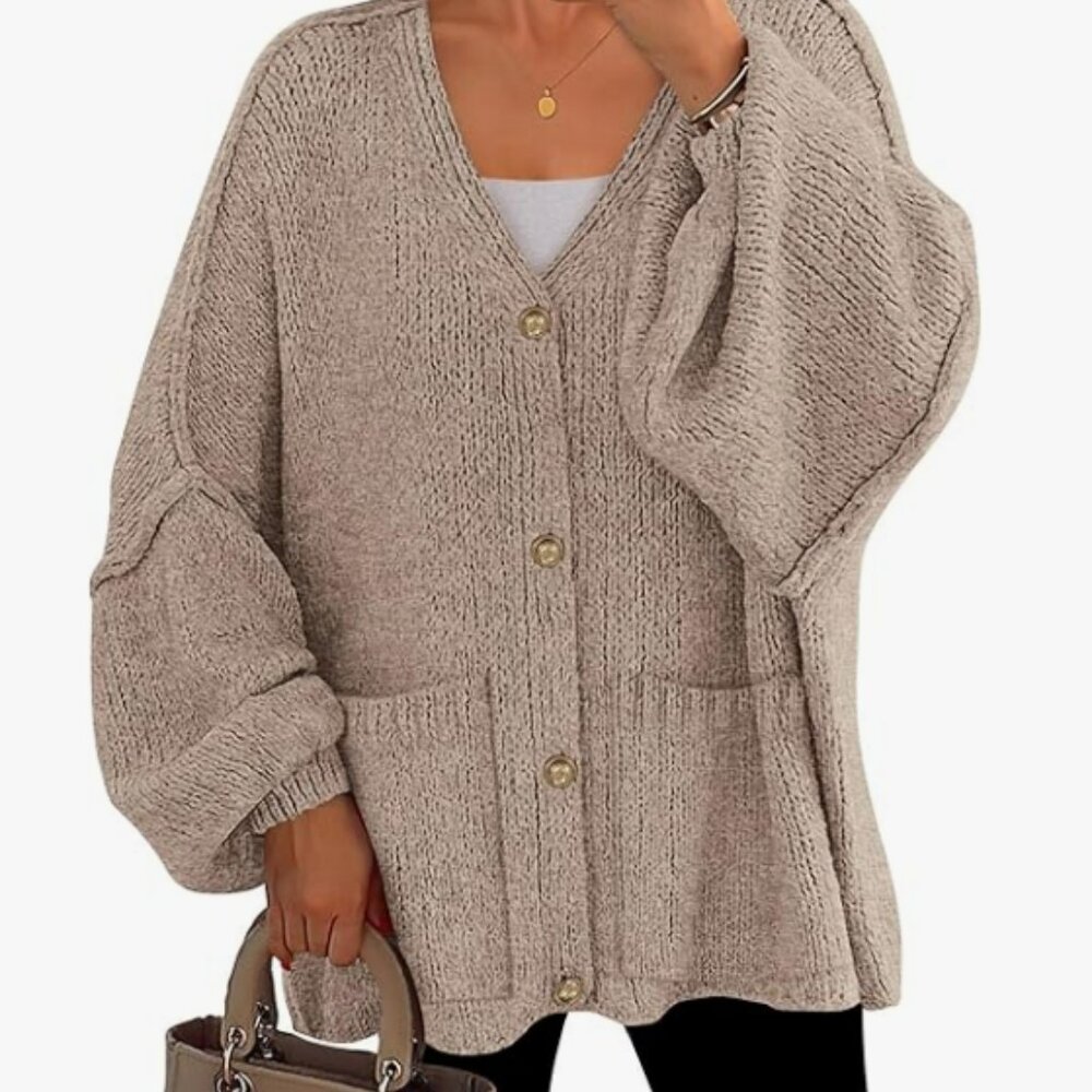 Chunky Cardigan Sweaters for Women 2026 Button Long - Picture 1 of 10